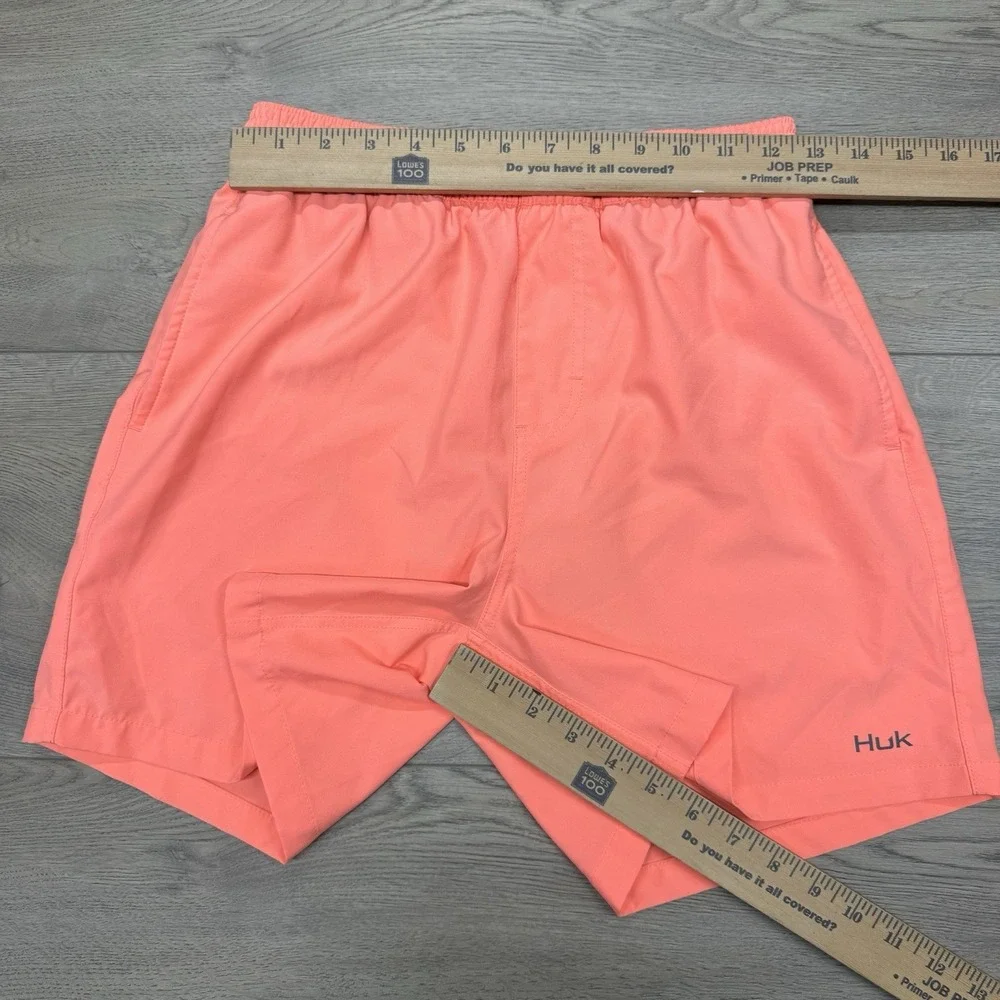 Huk Fishing Salmon Pink Swim Shorts Hybrid Sz S Lined Outdoor Beach Boat‎